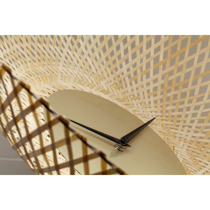 Vægur 60 cm-Silent-Brown/Sort-Bamboo-NeXtime 'Vortex'