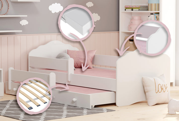 Dobbeltseng Wave 160x80 hvid