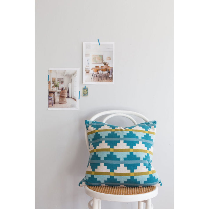 Alf Pillow-Cover Blue, Soft Jacquard strikket bomuld