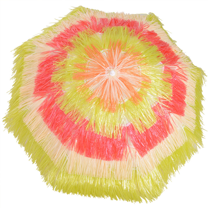 Hawaii-parasol, solskærm, haveparasol, højdejusterbar, vipbar, farverig, Ø160 x 190 cm