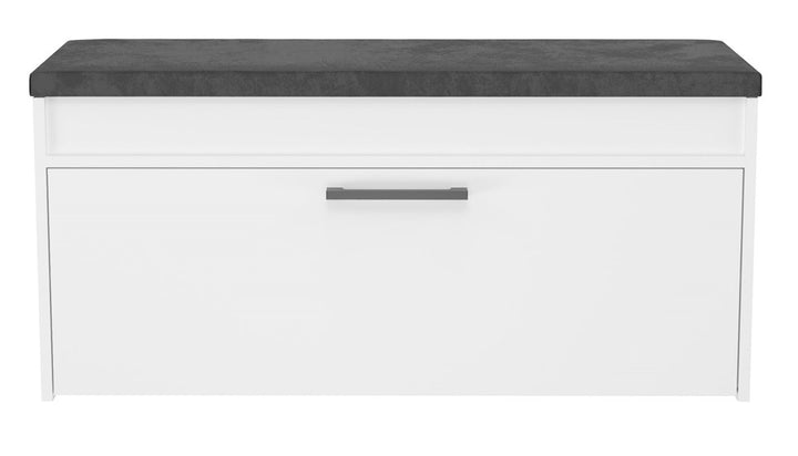 Skobænk med siddeplads og opbevaringsrum, skandi-stil, hvid