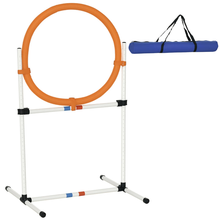 Hundetræningssæt hoppering til kæledyr agilitytræning bærbar pe hvid + orange 74,5 x 66 x 91 cm
