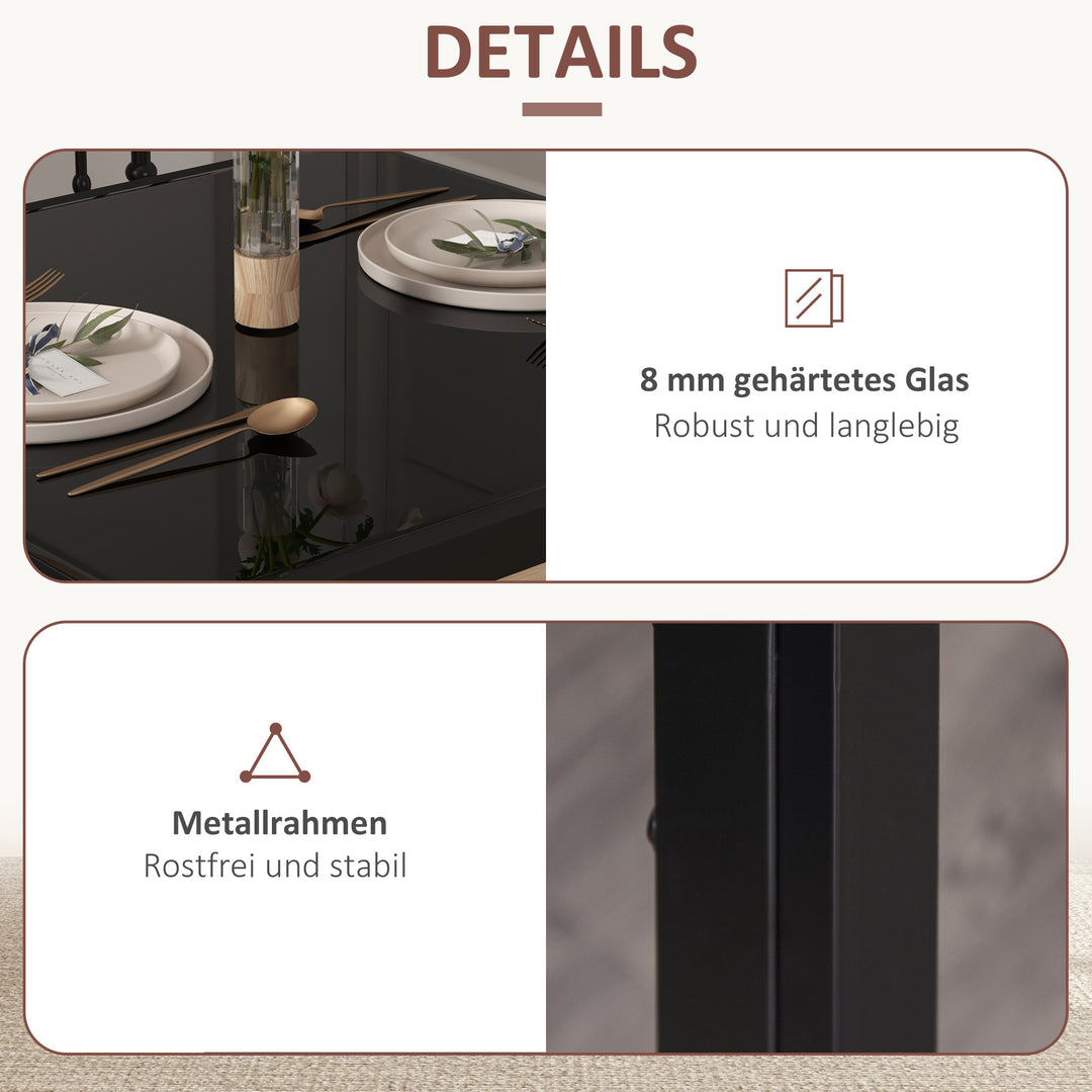 Spisesæt spisebord med 2 stole pladsbesparende spisegruppe sort