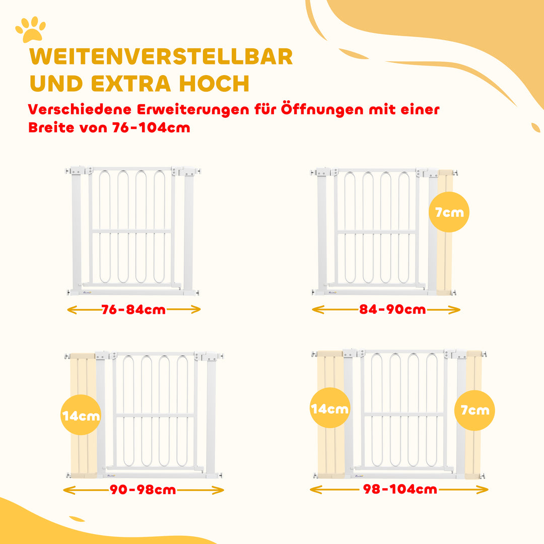Hundesikkerhedsgitter, 76-104 cm spærregitter uden boring, trappegitter