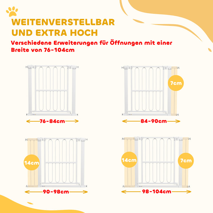 Hundesikkerhedsgitter, 76-104 cm spærregitter uden boring, trappegitter