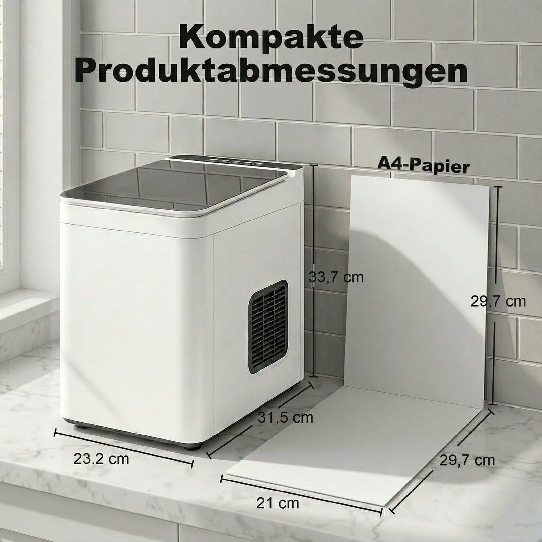 Bordismaskine, selvrensende, kompakt ismaskine med ske og kurv