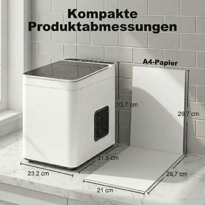 Bordismaskine, selvrensende, kompakt ismaskine med ske og kurv