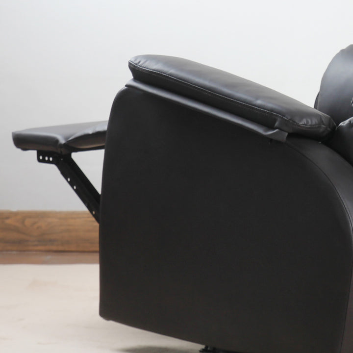 Afslappende stol tv-stol sofa lænestol hjørneskrivebord med cpu-stativ justerbar ergonomisk kunstlæder stål brun 75 x 92 x 99 cm