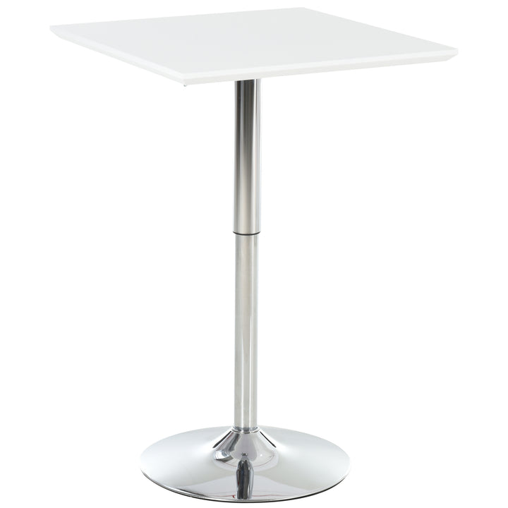 Barbord bistrobord pub højdejusterbart firkantet ståbord stål hvid 60 x 60 x 69-92 cm