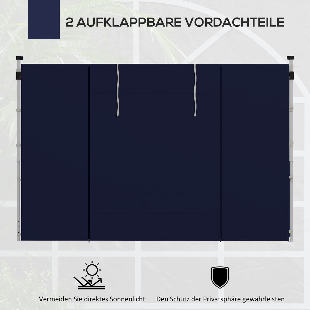 Pavillongardiner, sæt med 2, til 3x6m eller 3x3m havepavilloner, med vinduer og døre, blå