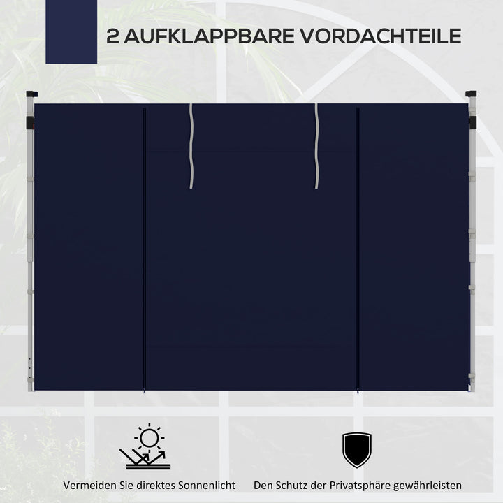 Pavillongardiner, sæt med 2, til 3x6m eller 3x3m havepavilloner, med vinduer og døre, blå