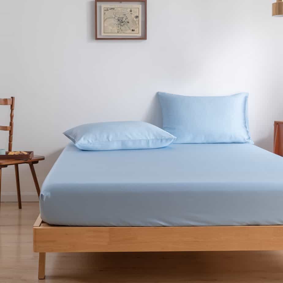 Lyseblå bambus pudebetræk Premium - 400TC Tanboocel - Sæt med 2 - Himmelblå