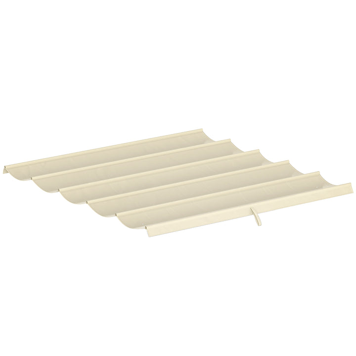 Udskiftningstag til 3 x 3 m pergola, udtrækkeligt, med drænhuller til regnvand, vejrbestandigt, polyester, 250 x 255 cm, cremehvid