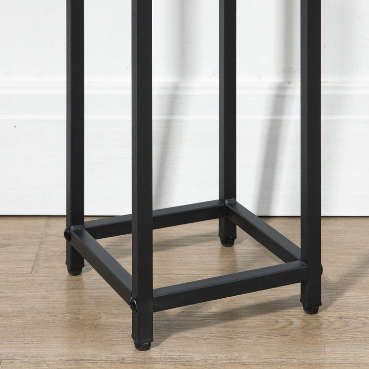 3-Delt sæt stabelbare plantestativer, pladsbesparende, 21 cm x 21 cm x 50/70/90 cm, stål, brun + sort