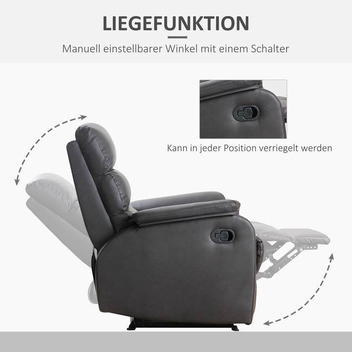 Afslappende stol tv-stol sofa lænestol hjørneskrivebord med cpu-stativ justerbar ergonomisk kunstlæder stål brun 75 x 92 x 99 cm