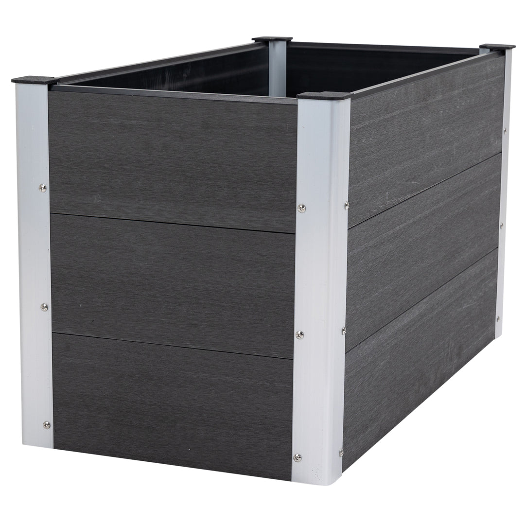 Højbed lavet af aluminium, plantebed, kold ramme, havebed, blomsterkasse, vejrbestandig, uden base, plantekasse 100x50x55,5 cm til terrasse, balkon, blomsterkasse til blomster, planter, grå