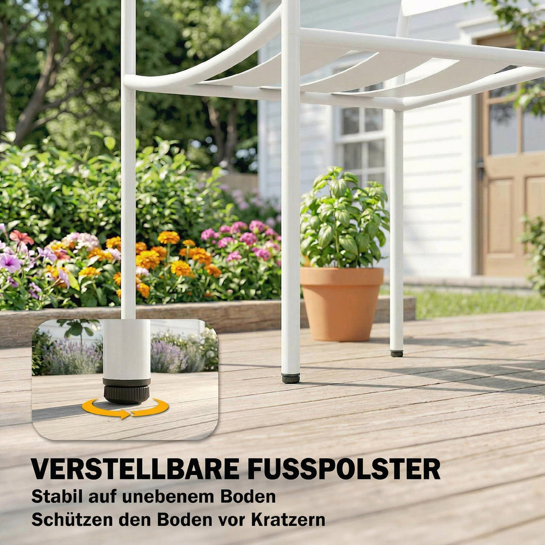 Bistrosæt, 3-delt havemøbelsæt i metal med 2 havestole, glasbord, lameldesign, rustbestandig