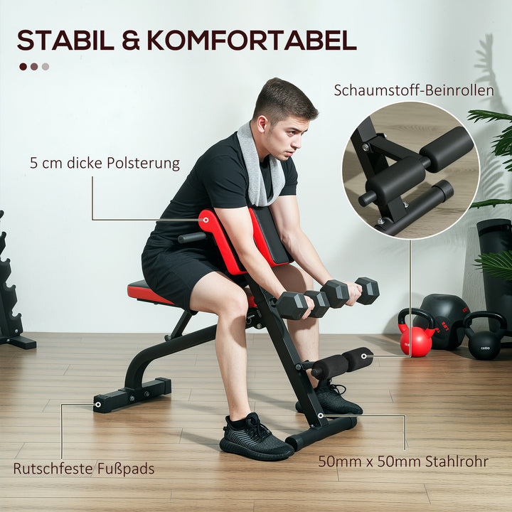 Vægtbænk, multifunktionel træningsbænk, foldbar fitnessbænk, bæreevne op til 120 kg, stål, sort