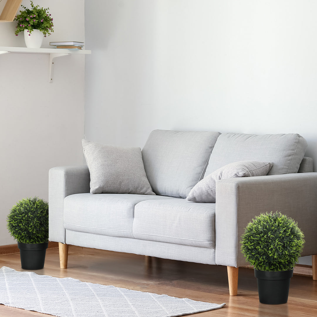 Kunstige planter sæt med 2, uv-resistente dekorative planter, indendørs/udendørs, 45 cm, grøn