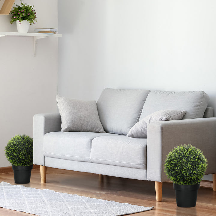 Kunstige planter sæt med 2, uv-resistente dekorative planter, indendørs/udendørs, 45 cm, grøn