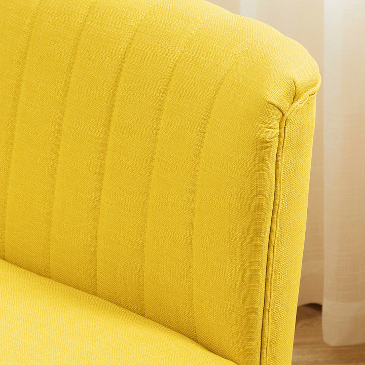2-personers sofa, blød polstring, letplejeligt betræk, op til 220 kg, 117 x 56,5 x 77 cm, gul