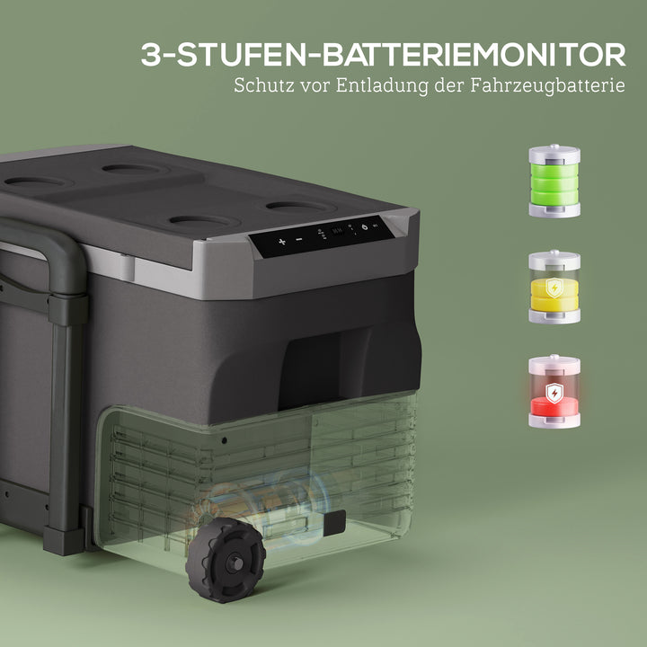 30 liters kompressorkøleboks, elektrisk køleboks med LED, ECO-tilstand, tilslutning, kølefunktion, sort