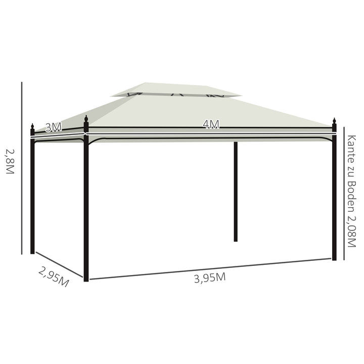 Luksus pavilion have pavilion festtelt marquee havetelt pagoda 3x4 m creme