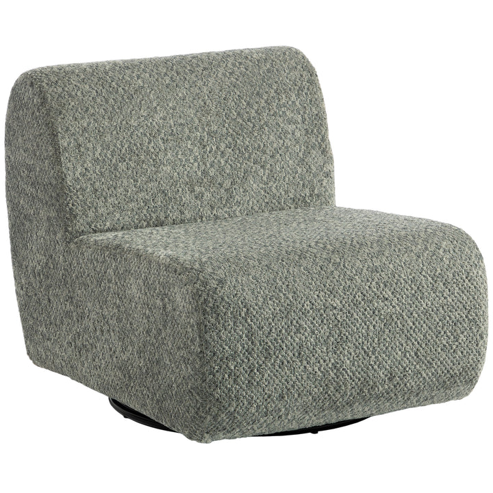 Drejelig loungestol med chenille-look, bredt sæde