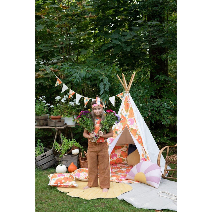 "Picnic med blomster" Rund pude