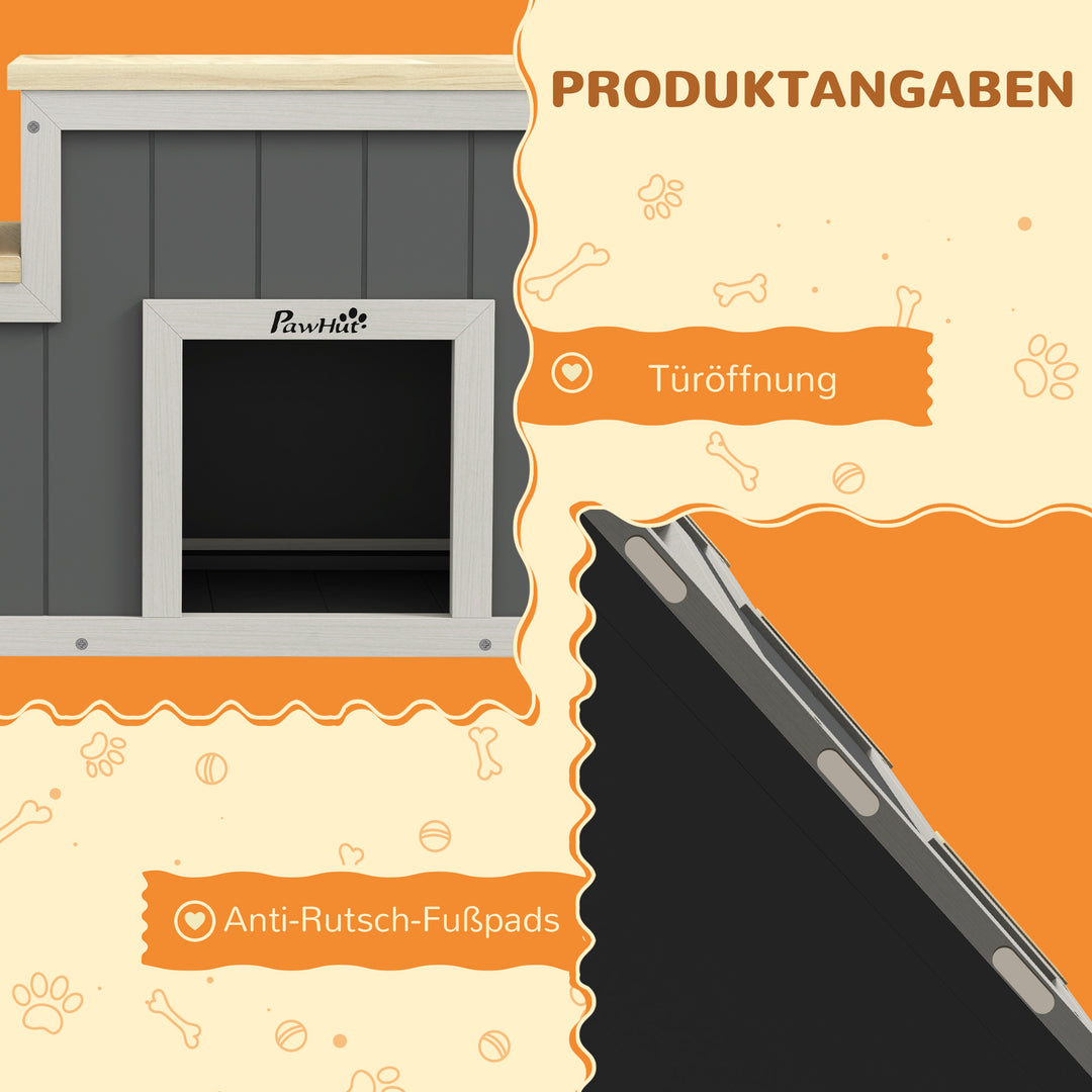 Kæledyrstrappe hundetrappe, 3 trin, fyrretræ, 79 cm x 38,5 cm x 45 cm, naturlig + hvid