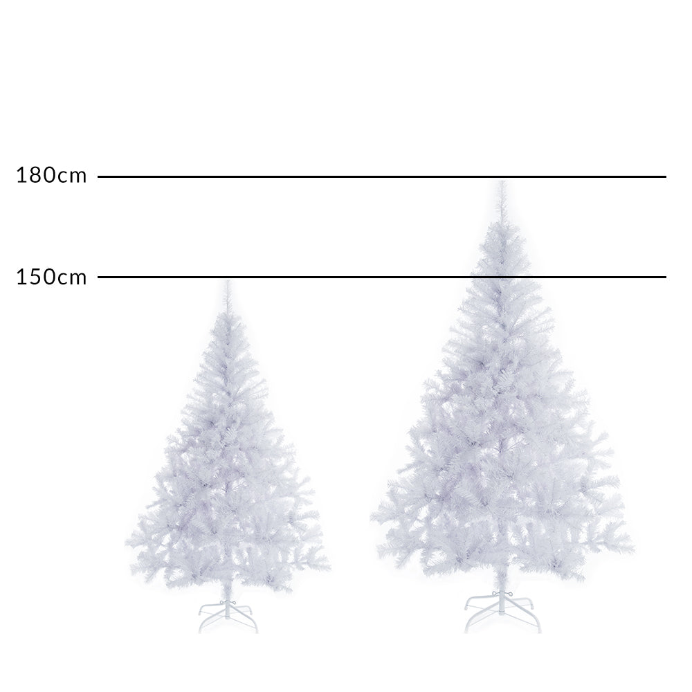 Hvidt juletræ med stativ og 350 nåle, 150 cm