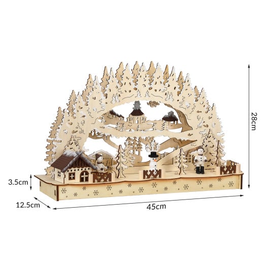 LED Candle Arch Wood Winter Village inkl. Timer