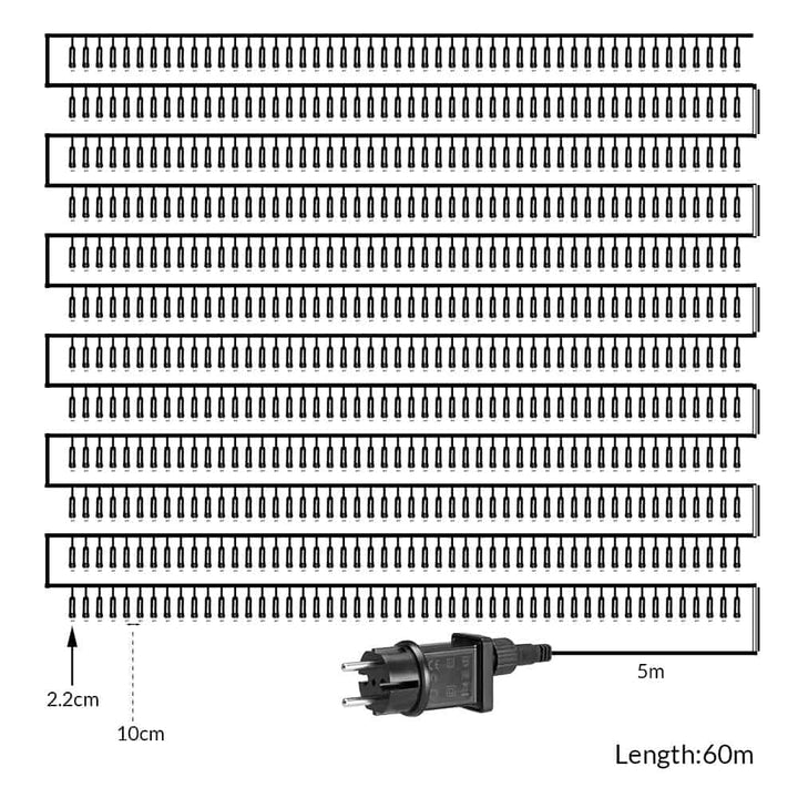 Christmas Fairy Lights Cold White 65m