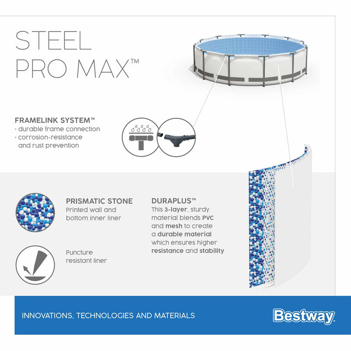 Bestway Frame Pool Steel Pro™ Sæt Ø427 cm