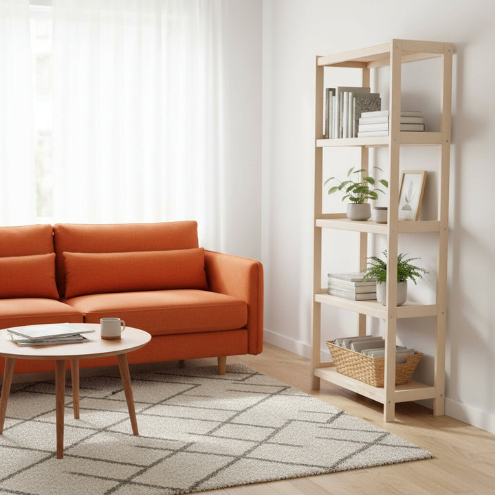 Bogreol i bøgetræ STRONG, 5 hylder, 173x80x33 cm
