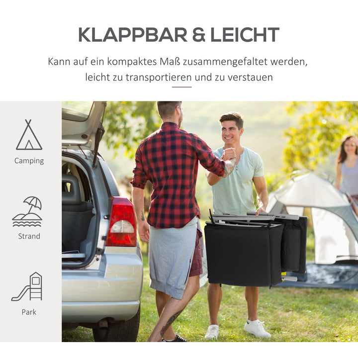 Foldbar solseng med nakkestøtte og sædehynde, liggestol med 7-vejs justerbar ryglæn, haveliggestol, afslapningsliggestol, lasteevne op til 165 kg, til haveferie, udendørs, sort