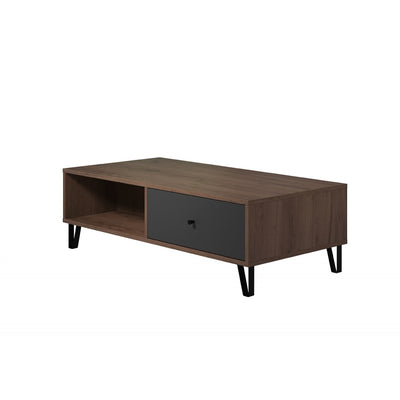 Sofabord MONTEZ eg / grå, 110x60xH37 cm