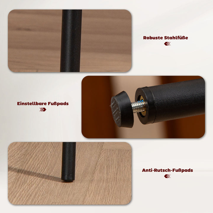 Spisestol, corduroy-polstring, skalform, metalben, fodhynde, beige