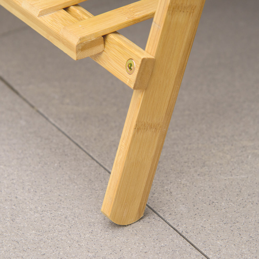 Træ blomstertrappe plantestativ stigehylde justerbar hængende højde blomsterstativ hængende bambus naturlig indendørs udendørs 100 x 40 x 143 cm