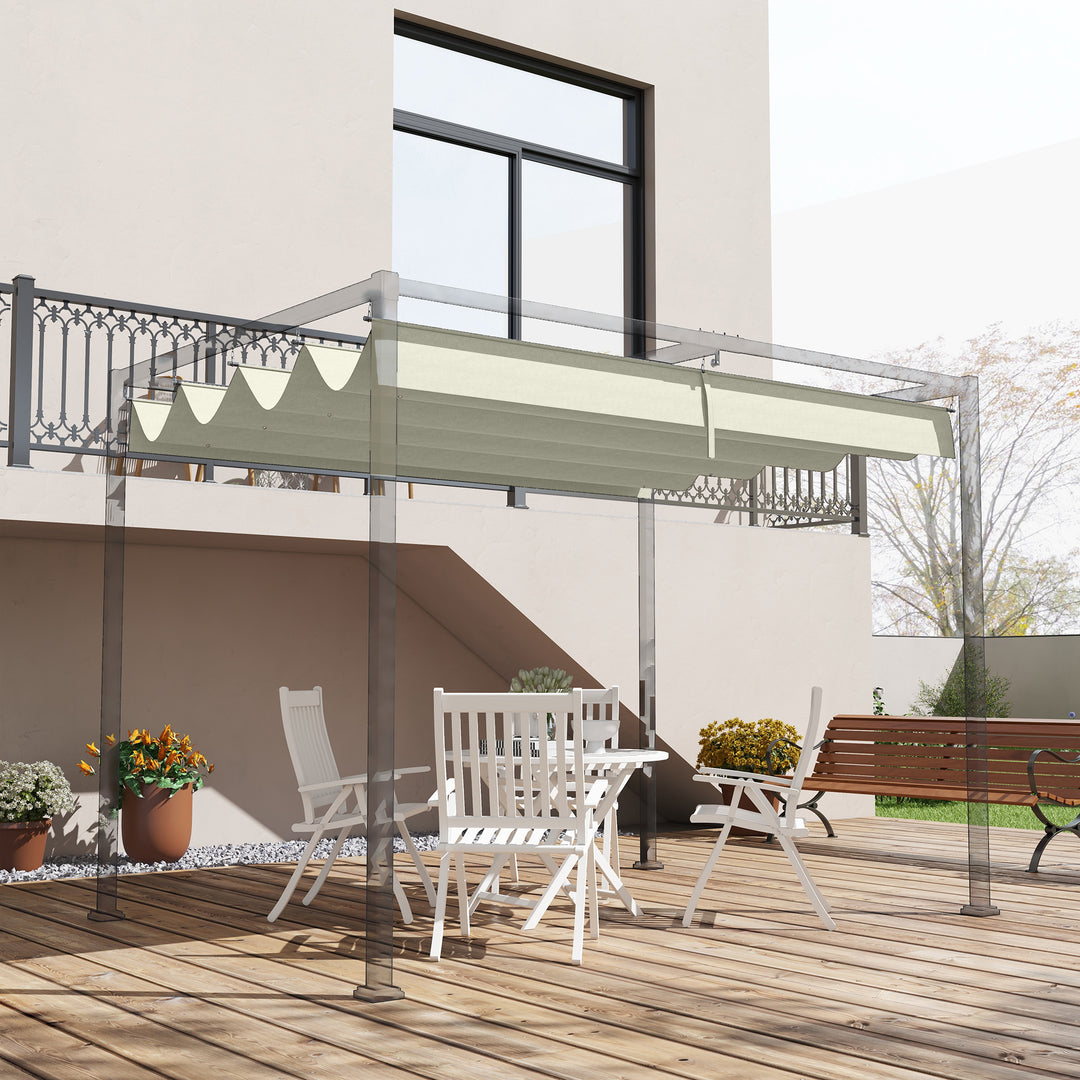 Reservetag til 2,85 x 2 m havepavillon, udtrækkelig, nem montering, polyester, cremehvid