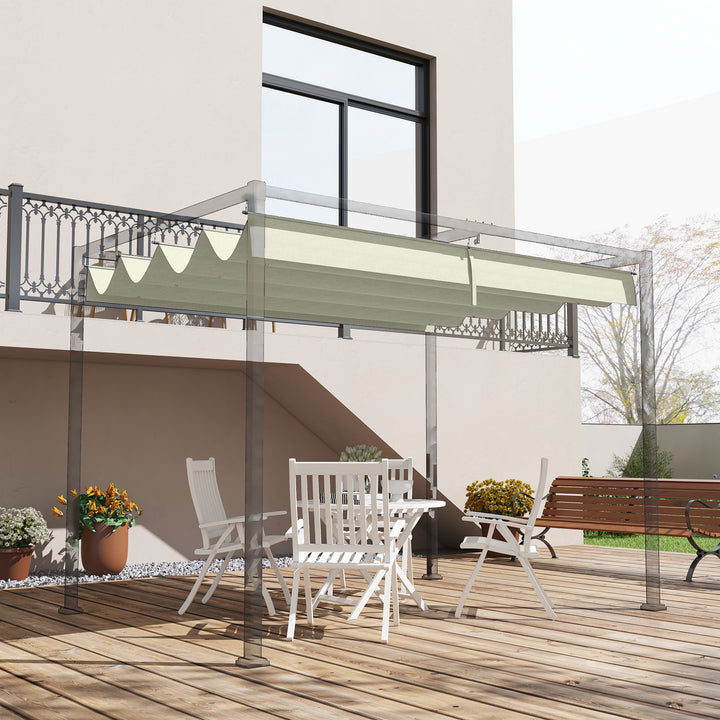 Reservetag til 2,85 x 2 m havepavillon, udtrækkelig, nem montering, polyester, cremehvid