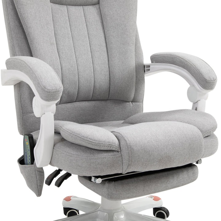 Massagestol, kontorstol, gamingstol, polyester, skum, nylon, grå, 66 x 63 x 107-115 cm