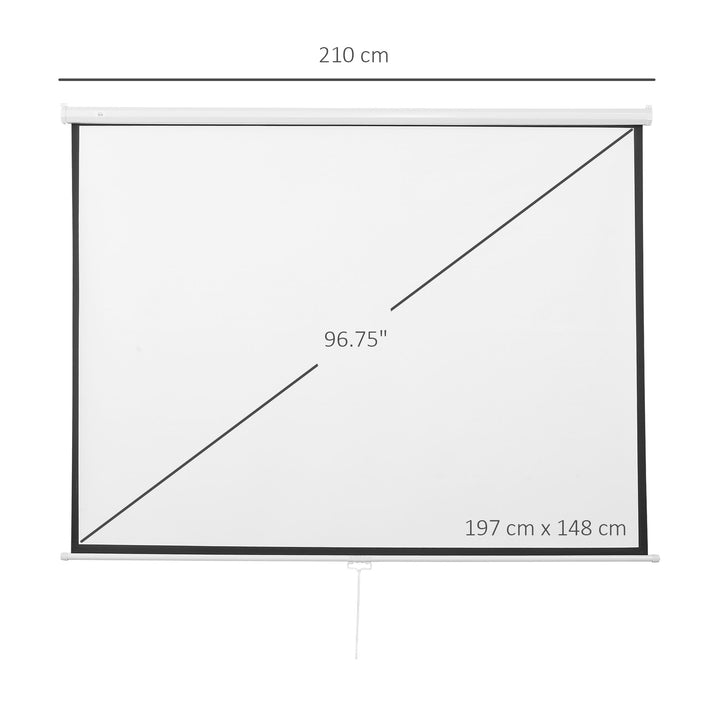 Projektorlærred 203 x 152 cm 100 tommer 4:3/16:9 projektionslærred manual til hjemmebiograf