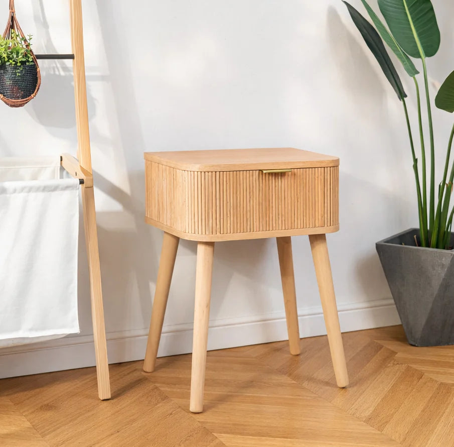 BALI natbord i træ med 1 skuffe
