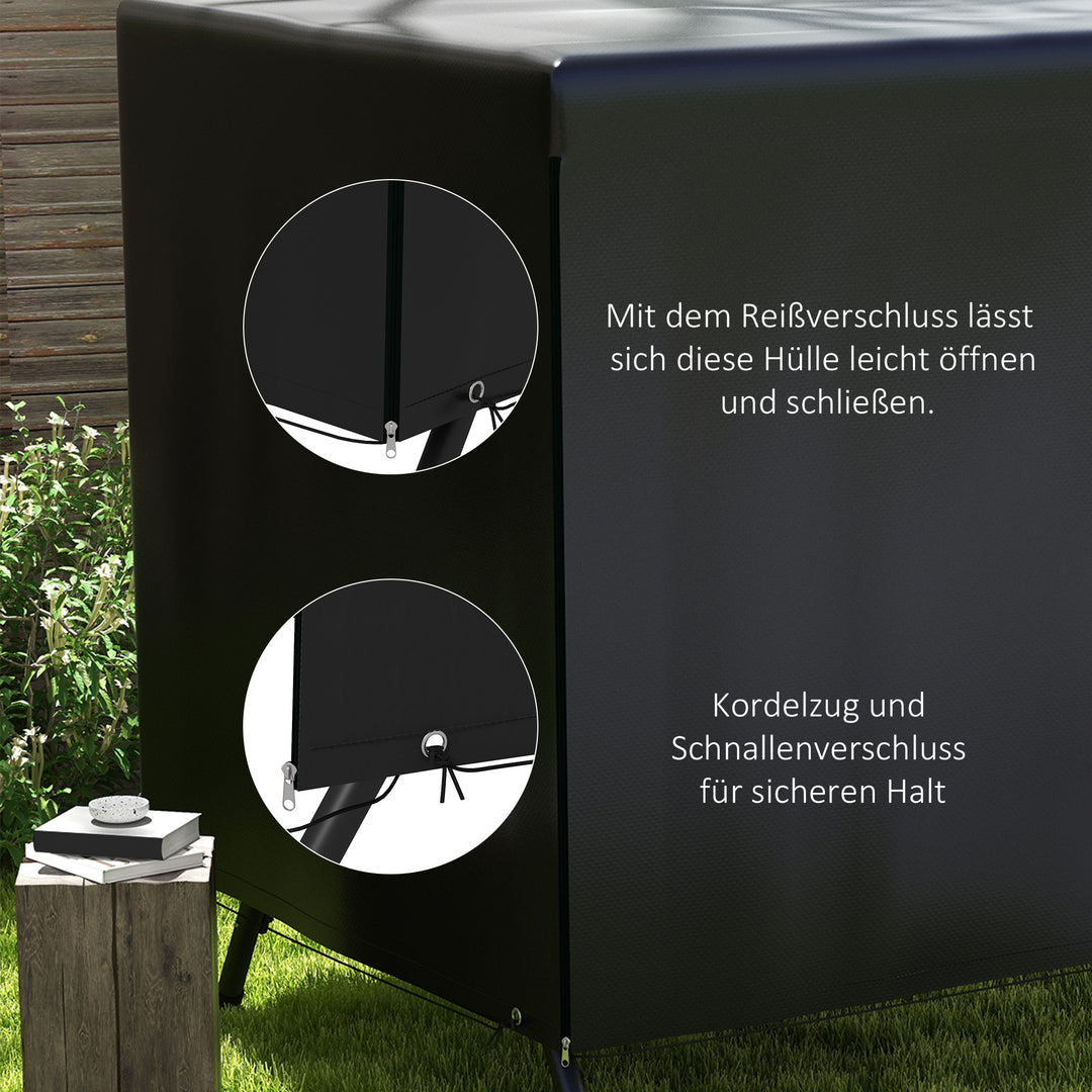 Havemøbelovertræk, beskyttelsesovertræk til havemøbler, 215 cm x 155 cm x 150 cm, sort