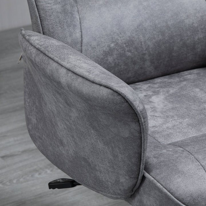 Kontorstol med gyngefunktion, højdejusterbar drejestol, ergonomisk arbejdsstol, moderne, lasteevne op til 120 kg, mikrofiber, lysegrå, 67 x 69 x 92-102 cm