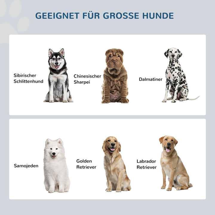 Hundefoderstation, 2 skåle i rustfrit stål, 44 liters skab, magnetiske døre, hvid, 60x30x35,5 cm