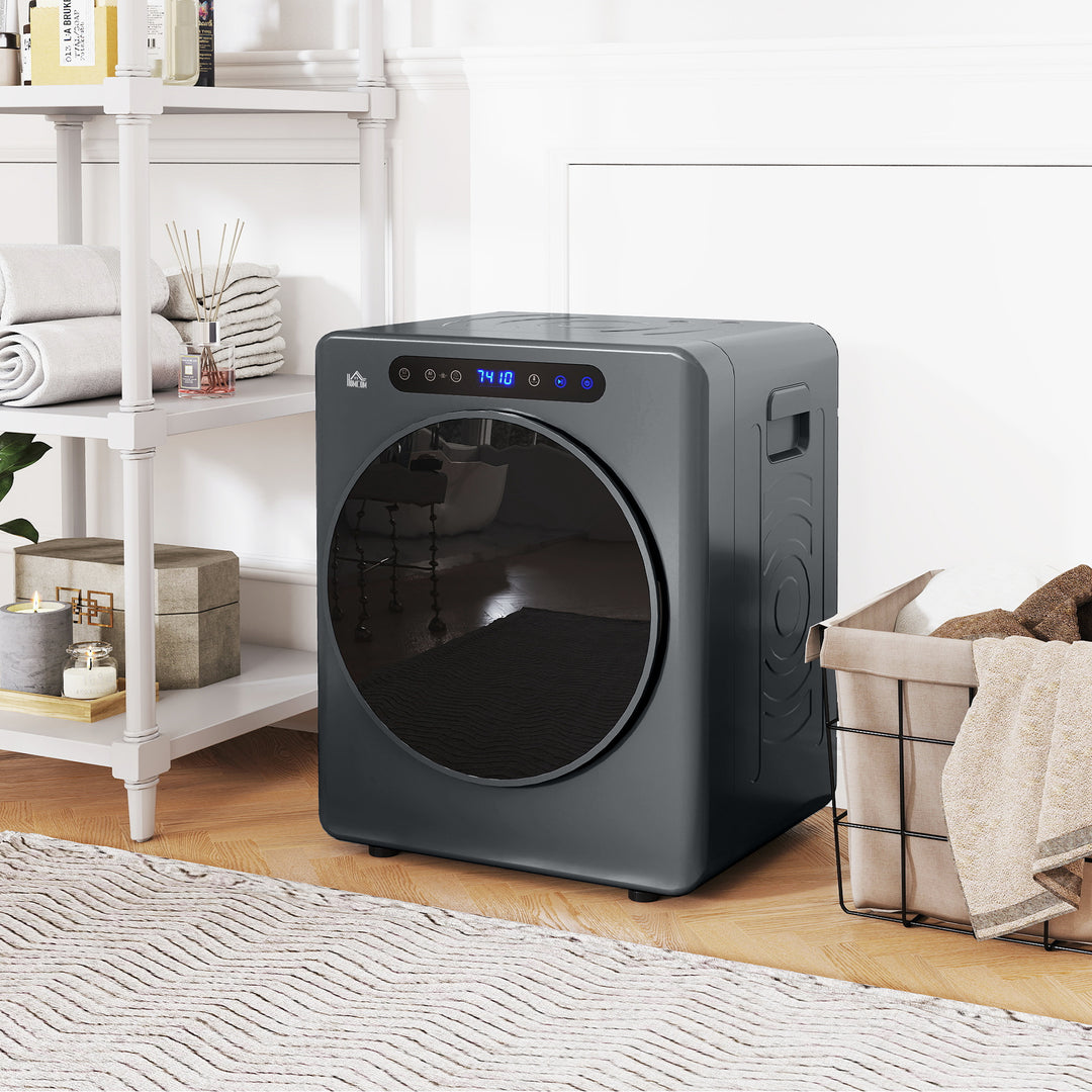Tørretumbler, 6 programmer, 40-60°c, 4 kg kapacitet, kompakt, touch-betjening, grå