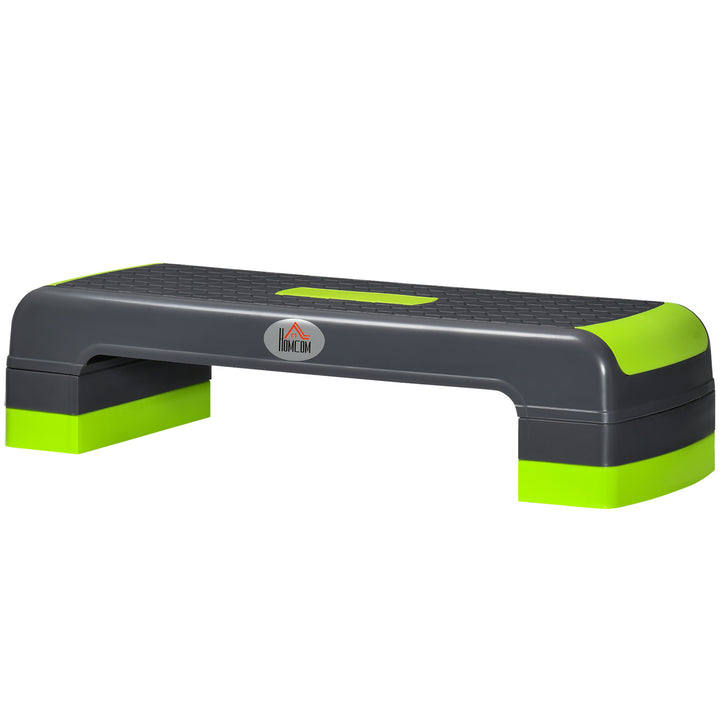 Aerobic stepper, 3-trins højdejusterbar, op til 150 kg, 78 x 28 x 20 cm, grå/grøn
