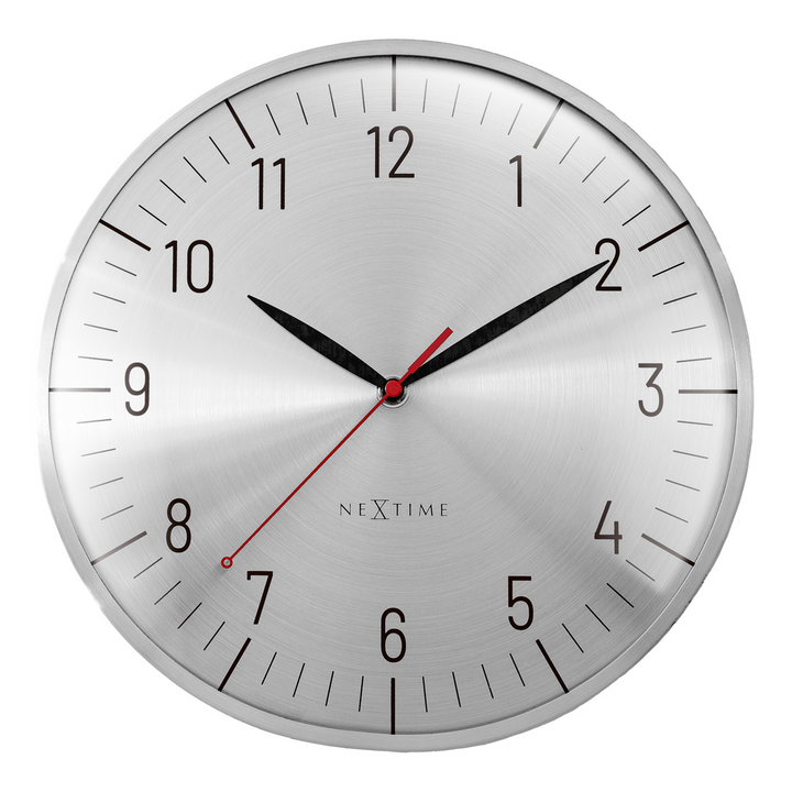 Vægur 30,5 cm-Silent-Dome-linse-Aluminium(urkasse og urskive)-NeXtime 'Frankfurt'